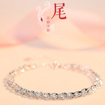 S999 sterling silver bracelet female anchovy chain ins chao Korean version simple antique vintage hand ornament to give girlfriend gifts