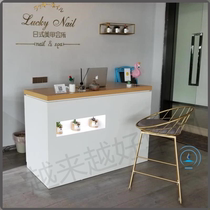 Nordic cashier milk tea clothing shop counter small simple modern front desk beauty salon bar table corner