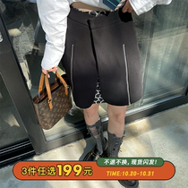 Seven4lee Art Retide Party Black Wave Dot Skirt Women Winter Buttocks Short Skirt A- line dress Fake Two Pieces