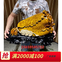 Cliff cypress root carving wood carving ornaments Jinsinan ebony longevity peach Malong tiger hundred wealth cabbage animal products gift living room