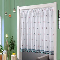 Translucent long screen door curtain Bedroom fabric four seasons lace finished curtains free of holes Simple shading anti-mosquito screen curtain