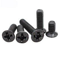 Carbon steel black cross sunk head screws M2M2 5M3 cross flat head precision electronic micro screw hair black KM