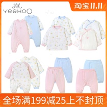4 fold British newborn winter warm clothes set baby cotton padded underwear