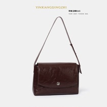 Advanced Senses Oil Wax Peel Large Capacity Briefcase Strange Lawyer Yu Yingyu The Same Commuter 100 Hitch Satchel Bag