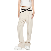 VIAPITTI cross belt trousers women 2021 new casual pants senior feeling fried street