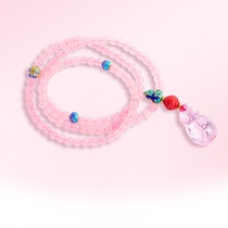 Dong Yilin Yin Xi Yuan natural pink crystal bracelet womens ethnic style multi-circle pink crystal hand string necklace jewelry