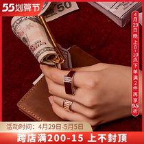 Triple Tipsy Money clip zircons Personality Ring Women Ins Tide People Ring Personality Original Chen Feiyu Tong