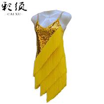 Tonights dance clothes Special Latin dance performance costumes Dance skirts Sequins spandex tassel skirts Tailored adult girls