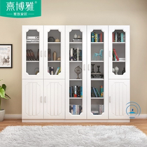 Bookcase Bookshelf Free Combo Cabinet Floor Display Cabinet Large Capacity Multifunction Glass Door Lockers Brief Modern