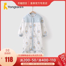 Tongtai autumn and winter infants men and women baby bedding products thin cotton stand neck sleeping bag double zipper detachable sleeve anti-kick quilt