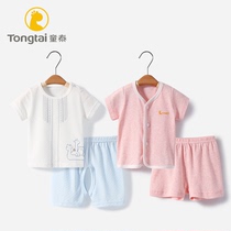 Tongtai baby short sleeve set baby clothes cotton 1-3 years old 2 children summer dress foreign summer thin two-piece set