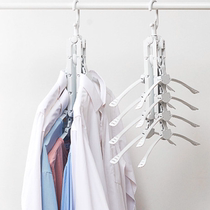 Foldable large number hanger swivel anti-slip clothes hanger Multi-functional provincial space Large hanger brace Multilayer Clothes Hang