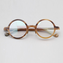 Natural horn pattern texture glasses frame handmade retro round frame small face men and women glasses myopia frame