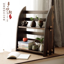 Solid wood bay window bookshelf Windowsill small bookcase Creative storage bookshelf Desktop simple storage rack Floor-to-ceiling bookshelf flower rack