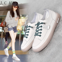 2022 Summer New Casual Little White Shoes Korean Version Flat Bottom Fashion 100 Hitch Leather Burst Students Ins Tide Women Shoes