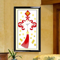 Cross-stitch clock small pieces Chinese knots handmade embroidery beginner simple embroidery 2021 living room Self-embroidered