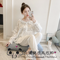 Japanese Gelato Sweet Lady Pure Cotton Pyjamas Spring Autumn Long Sleeves Long Pants Thin teen Sleeping Clothes Fresher Home