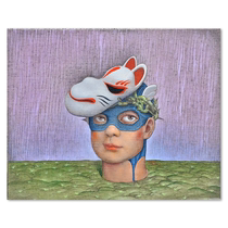 Sichuan American Academy Wang Qiao Mask on the front of the original parlor is painted in the parlors collection