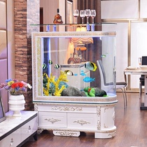 Bullet fish tank aquarium European-style living room glass bar cabinet ecological water-free screen partition custom-made bottom filter