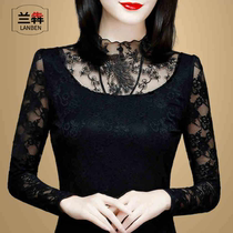 Lan Ben Lace base shirt Womens sandwear sand long sleeve sand shirt spring mesh coat foreign style fashion