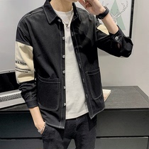 Simple and not monotonous high-end fan self-retained long-sleeved shirt jacket male Korean spring and autumn shirt Joker casual thin jacket