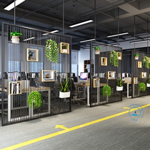 Iron Art Minimalist Creative Screen Office Living-room Bar Restaurant Industrial Wind Green Plant Decoration Partition Witch customization