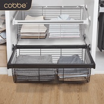 Cabbay Push-and-pull Mesh Basket Drawer Wardrobe Pull Basket Containing Basket Telescopic Pants Rack Domestic Cloakroom Theirware Hardware