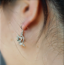 Crotide Card Cross Sydney 925 Pure Silver Small Angel Ear Nail Temperament Earrings Woman Pendant Star Identical