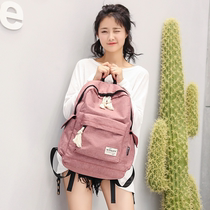 Hong Kong 2021 new school bag female Korean version high school large capacity campus junior students canvas ulzzang backpack