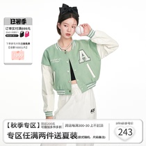 ANDYET AD1 22SS American Alphabet Embroidery Short Baseball Suit Jacket Spring New Loose Jacket