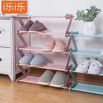 Shoe rack Simple multi-layer dustproof shoe cabinet Household door small bedroom dormitory stainless steel shoe storage artifact