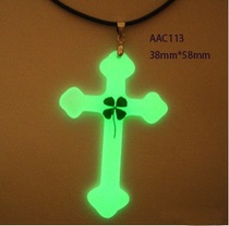 Christian Christian gifts Christmas Gospel gifts Cross Luminous Necklace Necklace decoration European-Style Clover