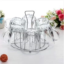 Transparent glass cup set of tea cup fruit juice cup beer cup tea set with cup holder