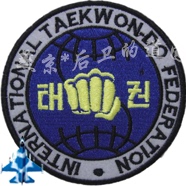 Hualang Wudo ITF Taekwondo Velcro armband logo National League standard chest mark (can be customized)