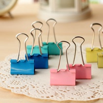 Color candy color small clip stainless steel iron clip long tail clip width 25mm small stationery clip office clip