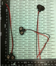 9V battery buckle T-shaped soft leather iron cap with lead 15cm PVC material wire buckle seat