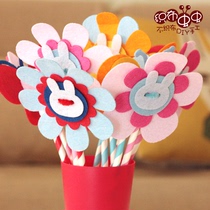 Non-woven handmade diy material package kindergarten children flower bouquet fairy stick making simple cut-free