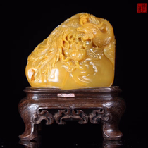 Collection Boutique Northern Laos Stone Old Pit full yellow junction crystal Lao Tian Yellowstone swaying pieces (Fengqi peony)