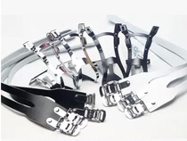 Wig dead flying foot pedal double hole stainless steel dog mouth cover cowhide FIXEDGEARMT21 W6 double leather rope