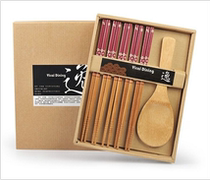 Japanese tableware set chopsticks wooden spoon set hand gift box insurance bank company gift wholesale custom LOGO