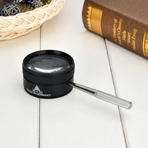 German hand-held magnifying glass 35 times high-definition glass high-power elderly reading jewelry play identification appreciation maintenance