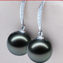 925 sterling silver super large round natural sea water pearl powder earrings pearl earrings to send girlfriend to mother