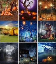 2021 new studio photography Halloween day drama curtain Pumpkin dream childrens photo background paper cloth