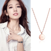 Park Shin-hye plated 18K gold lucky necklace female Korean fashion sweet little golden bean choker Net Red simple