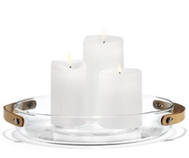 Danish Holmegaard mouth blowing glass candle holder zero food dish fruit plate creative candle holder multi-function plate