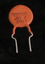 Rare 60s first year gibson SG LP sprague 0 02uf 200v red porcelain chip capacitor