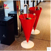 Creative European lobby hotel restaurant bank iron red and black gold umbrella frame storage rack bucket