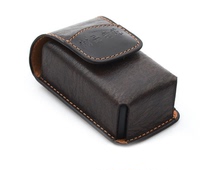 Presbyopia glasses portable mirror box high-grade original leather case can be hung belt glasses case Classic folding presbyopia mirror box