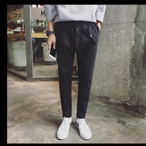 Fall Han edition of large-code mens pants with cotton fatty plus large number of small feet Harlen pants men sports pants