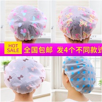  4 clothes for adults bathing waterproof thickened female bath cap wash face makeup protective ear oiled oil hat kitchen anti-oil